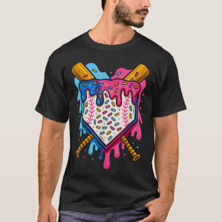 Baseball Boys Ice Creme Tropfen Baseball T-Shirt