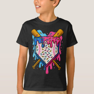 Baseball Boys Ice Creme Tropfen Baseball T-Shirt