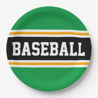 BASEBALL Bright Green Black Yellow Racing Stripes