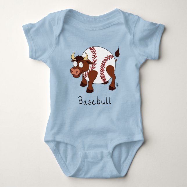 Baseball-Bull-Baby-Bodysuit-T - Shirt (Vorderseite)