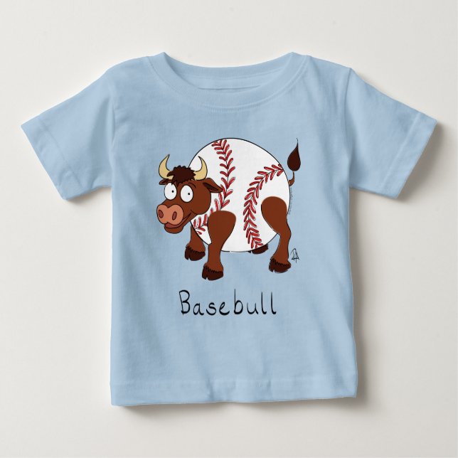 Baseball Bull Sport Niedlich Kids Baby T-shirt (Vorderseite)