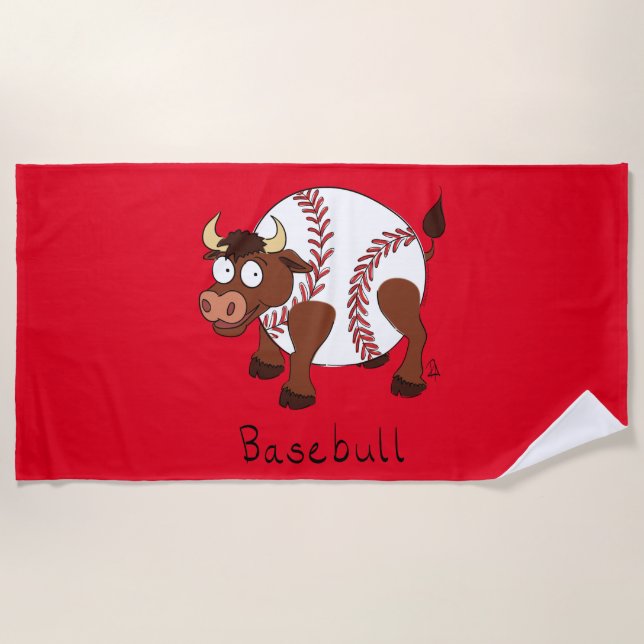 Baseball Bull Sport Niedlich Kids Strandtuch (Vorderseite)