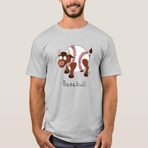 Baseball Bull Sports Funny Kids T-Shirt