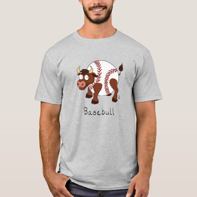 Baseball Bull Sports Funny Kids T-Shirt (Vorderseite)