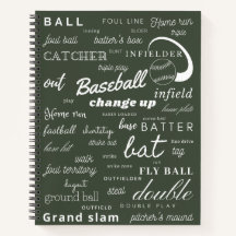 Baseball-Bullet Spiral Notebook
