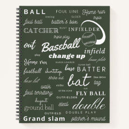 Baseball-Bullet Spiral Notebook Notizbuch