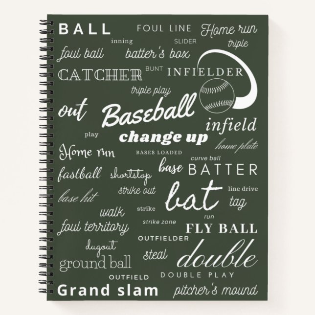 Baseball-Bullet Spiral Notebook Notizbuch (Vorderseite)