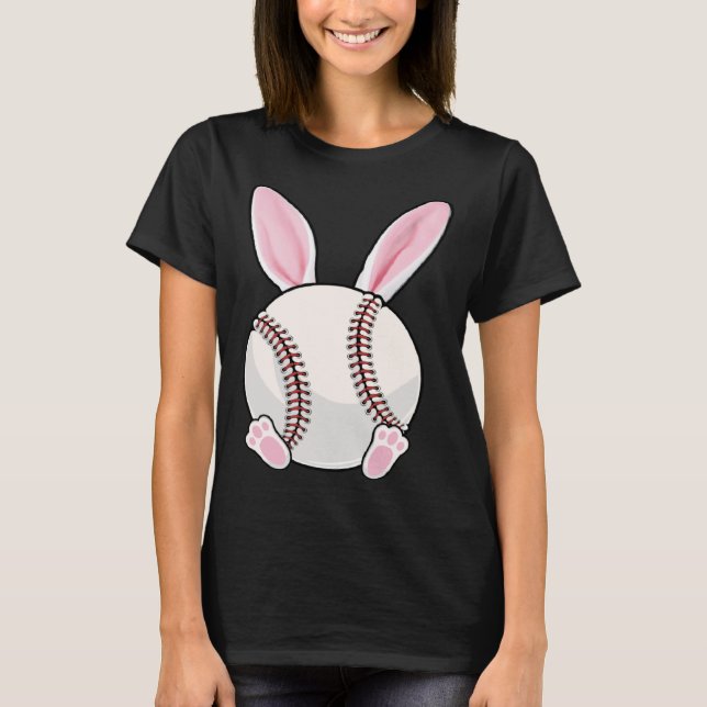 Baseball Bunny Ears Eggs Costume Easter Day Boys M T-Shirt (Vorderseite)