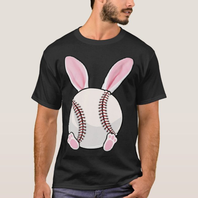 Baseball Bunny Ears Eggs Costume Easter Day Boys M T-Shirt (Vorderseite)
