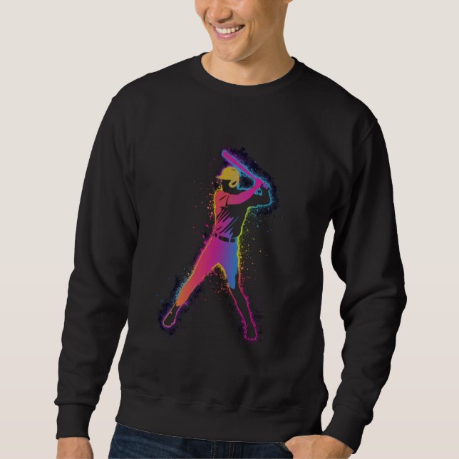 Baseball Bunter Junge Jugend Kinder Männer Drip Sc Sweatshirt (Vorderseite)