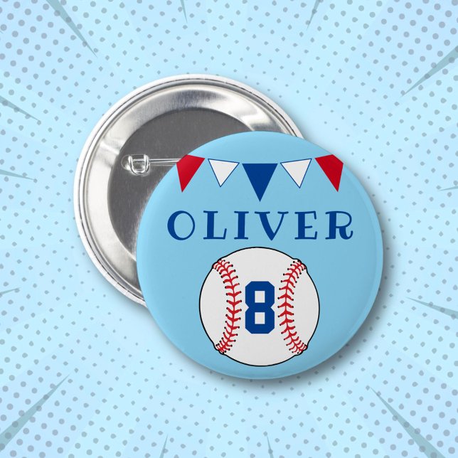Baseball Bunting Flags Kindergeburtstag Button (Von Creator hochgeladen)