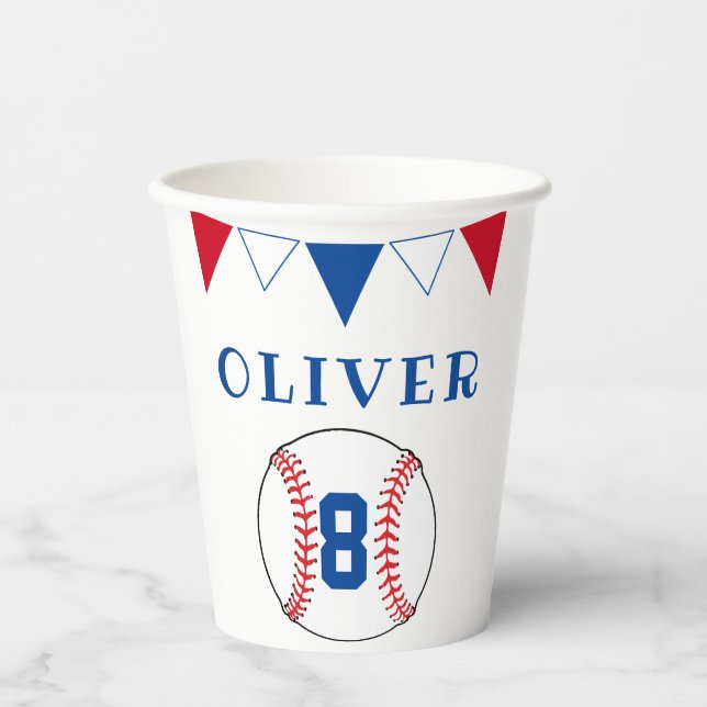 Baseball Bunting Flags Kindergeburtstag Party Pappbecher (Vorderseite)
