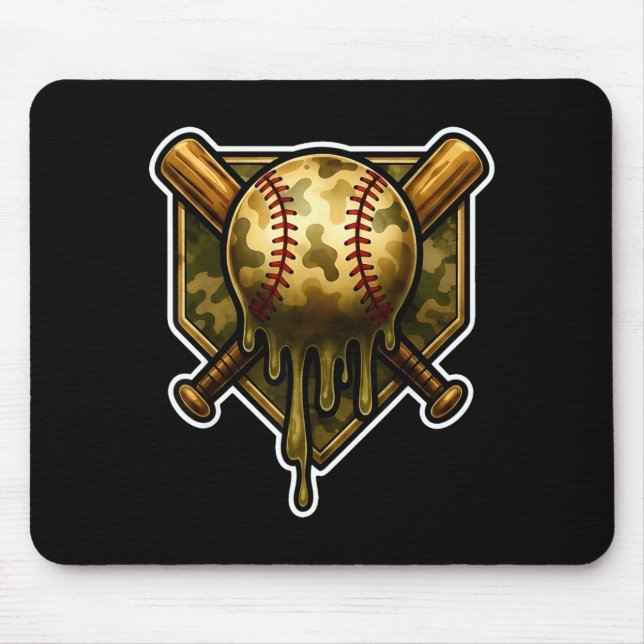 Baseball Camo Drip Ice Cream Youth Boys Srts  Mousepad (Vorne)