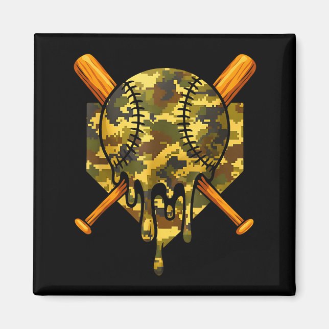 Baseball Camo Jungen Eiscreme Jugend Baseball  Magnet (Vorne)