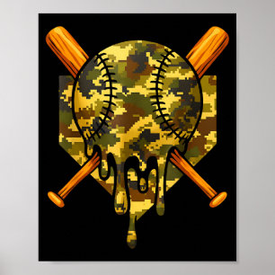 Baseball Camo Jungen Eiscreme Jugend Baseball Poster