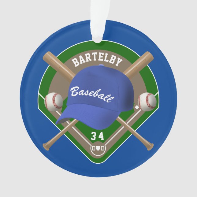 Baseball Cap Basketball Diamant Personalisierte Na Ornament (Vorderseite)