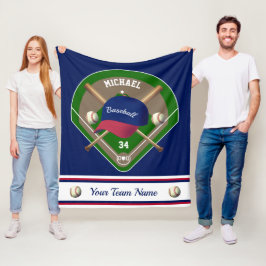 Baseball Cap Bats Diamant Name Team Fleecedecke