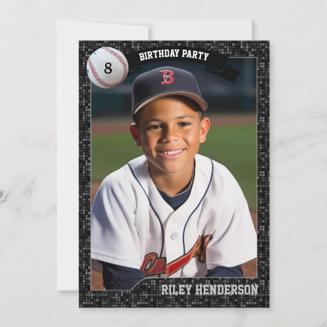 Baseball Cards Geburtstagsparty Einladung (Vorderseite)