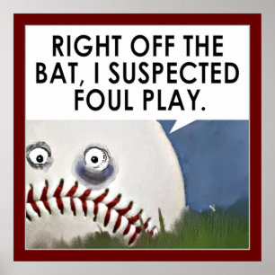 baseball cartoon poster