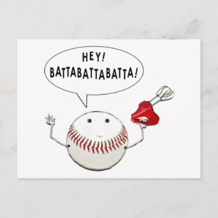 Baseball-Cartoon Postkarte