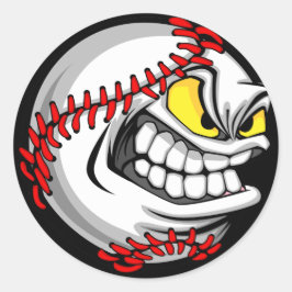 Baseball-Cartoon-Sticker Runder Aufkleber
