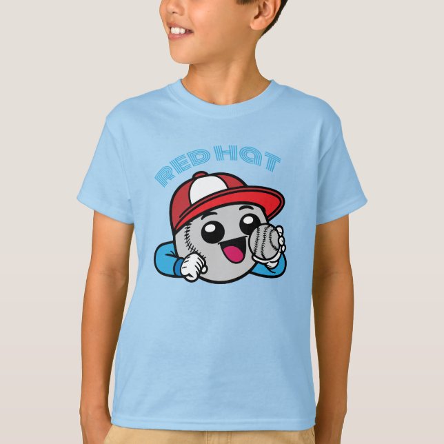 Baseball-Cartoonfigur T-Shirt (Vorderseite)