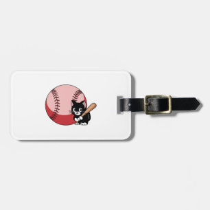 Baseball Cat Cartoon Gepäckanhänger