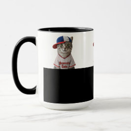 Baseball Cat, Katze mit Basecap und Baseball Shirt Tasse