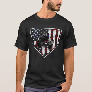 Baseball Catcher Amerikanische Flagge Home Plate F T-Shirt