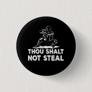 Baseball Catcher du Shalt nicht stehlen religiösen Button