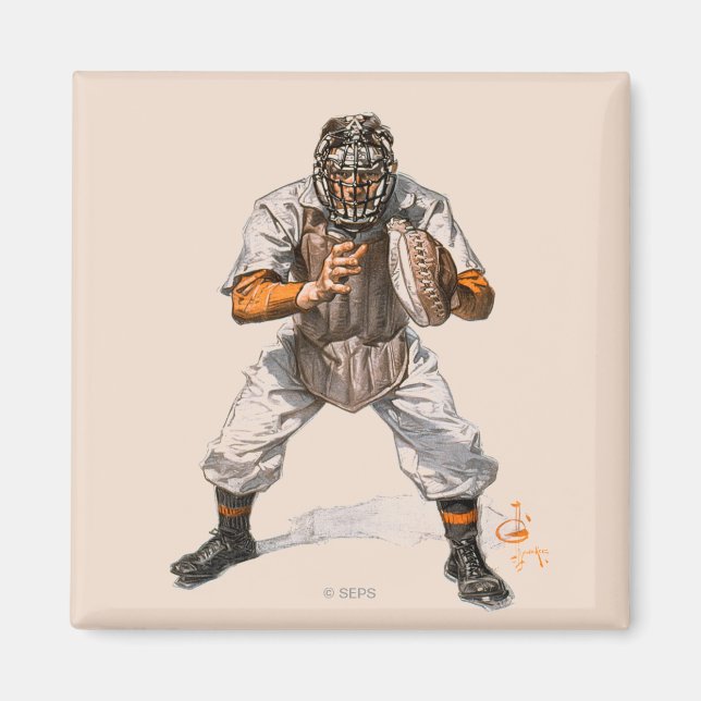Baseball Catcher Magnet (Vorne)