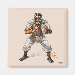 Baseball Catcher Magnet