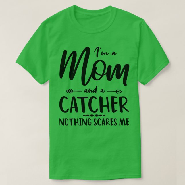 Baseball Catcher Mama Sprichwort für Mütter T-Shirt (Design vorne)