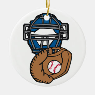 Baseball Catcher Mask Glove Keramik Ornament