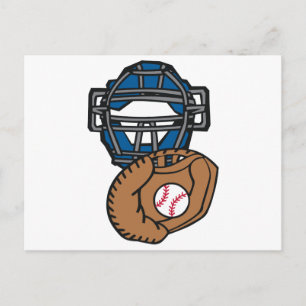 Baseball Catcher Mask Glove Postkarte