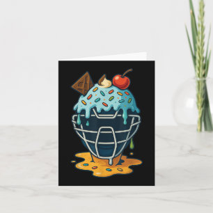 Baseball Catcher Mask Ice Creme Tropfen Sprinkles Karte
