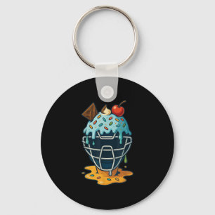 Baseball Catcher Mask Ice Creme Tropfen Sprinkles  Schlüsselanhänger
