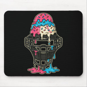 Baseball Catcher Maske Ice Creme Tropfen Baseball  Mousepad