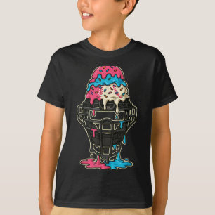 Baseball Catcher Maske Ice Creme Tropfen Baseball T-Shirt