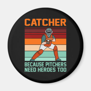 Baseball Catcher Pitcher Sportspieler Obertrainer Magnet