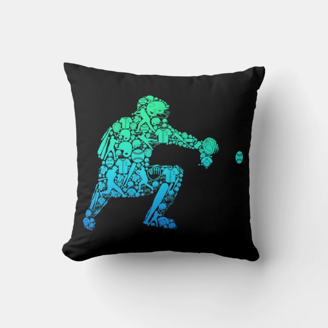 Baseball Catcher Player Jugend Männer Kinder Junge Kissen (Vorderseite)