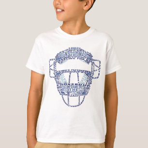 Baseball Catchers Maske Typografie T-Shirt