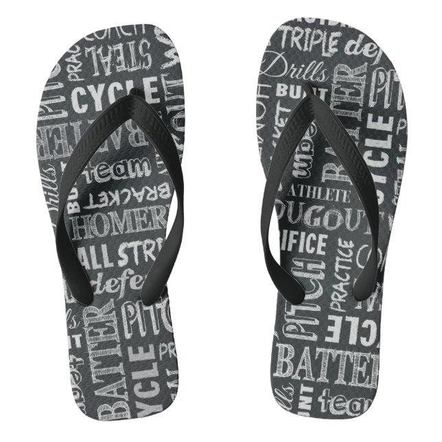 Baseball-Chalkboard-Bedingungen Flip Flops (Fußbett)