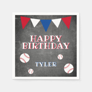 Baseball Chalkboard Kindergeburtstag Party Serviette