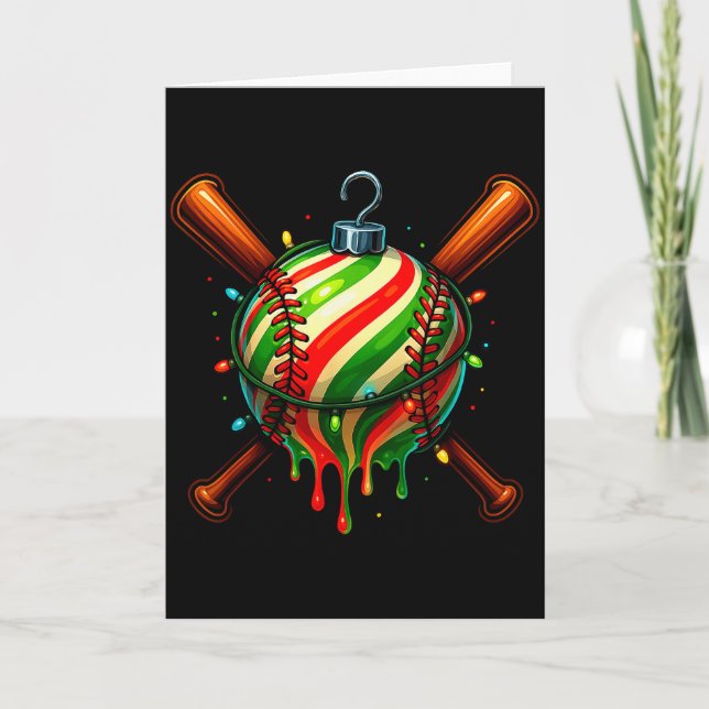 Baseball Christmas Ice Cream Drip Baseball Dripng  Karte (Vorderseite)