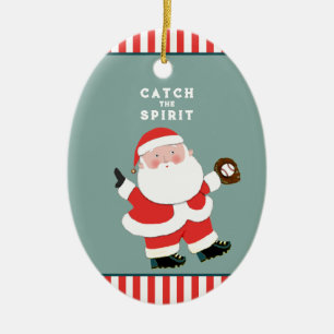 Baseball Christmas Keepake Keramik Ornament