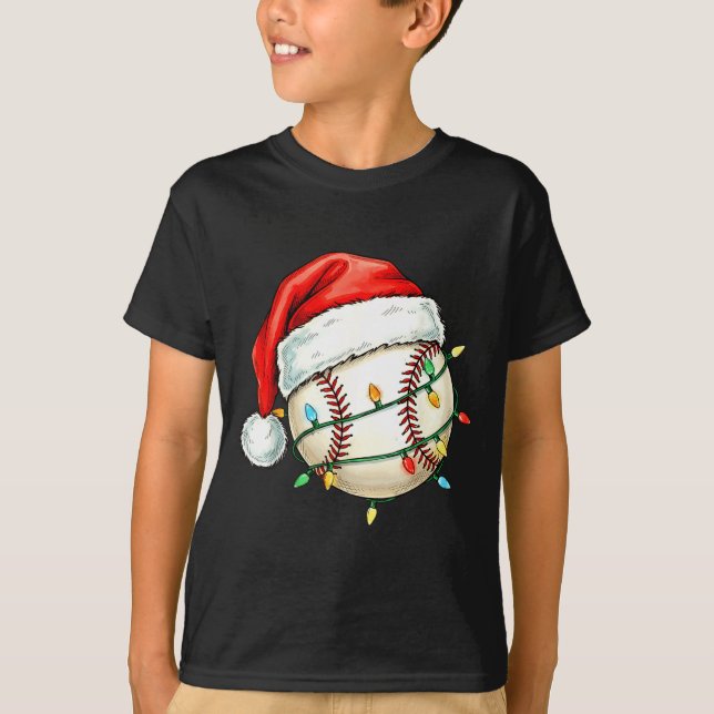 Baseball Christmas Shirt Funny Santa Hat Srt Men K (Vorderseite)