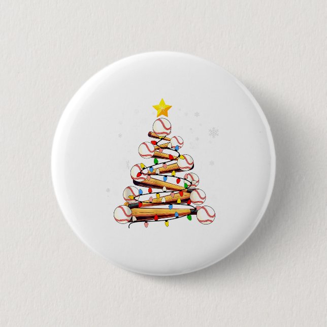 Baseball Christmas Tree Light Xmas Baseball Boys K Button (Vorderseite)