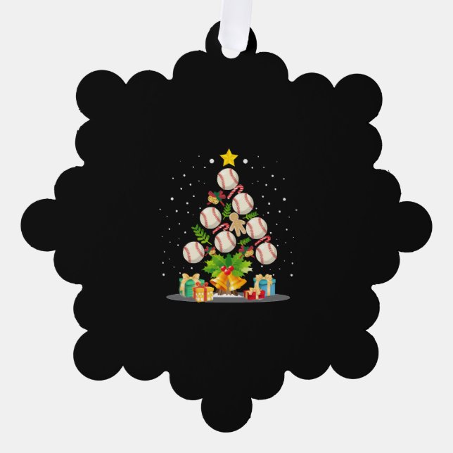 Baseball Christmas Tree Ornament Karte (Vorderseite)