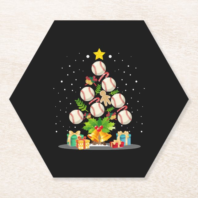 Baseball Christmas Tree Untersetzer (Vorderseite)